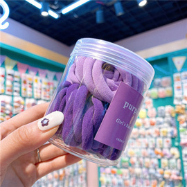 Gumki do włosów w pudełku 50 sztuk fioletowe